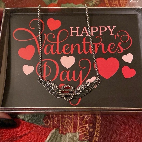 Harley-Davidson Jewelry - Harley-Davidson Silver and Black Winged Heart Necklace